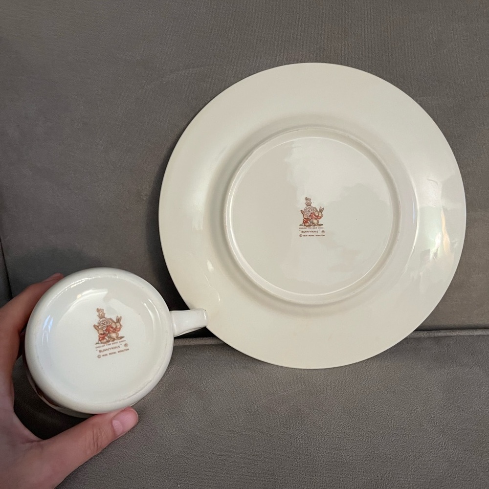 Royal Doulton Bunnykins 2 Piece Vintage Set 1999 English Fine Bone China - Picture 3 of 5